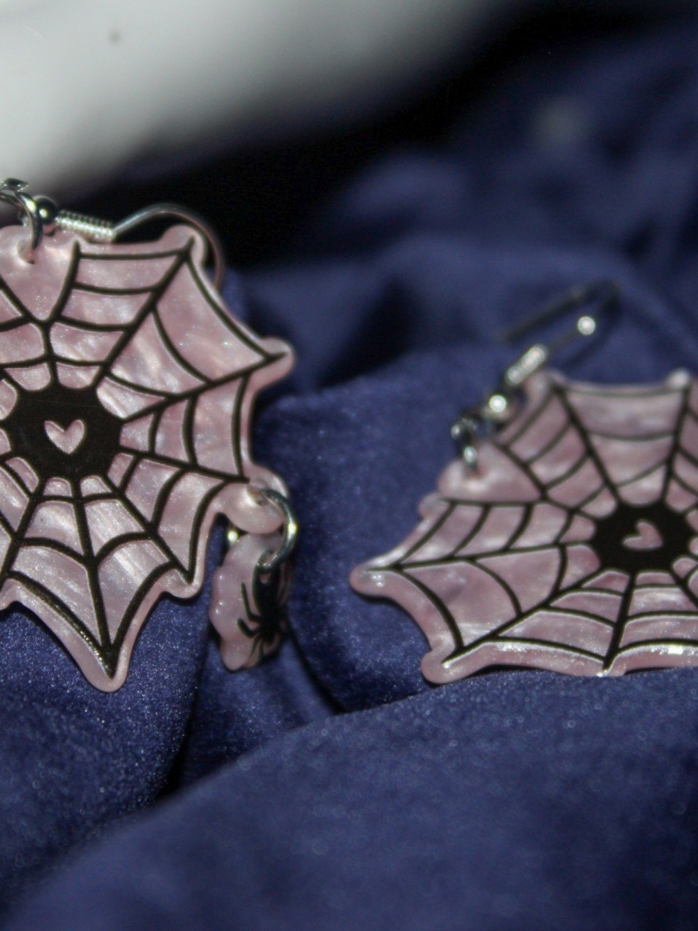 Pink Spiderweb Dangle Earrings - Women Jewelry